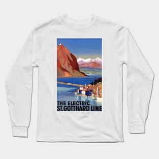 Vintage Travel Poster Switzerland The Electric St. Gotthard Line Long Sleeve T-Shirt